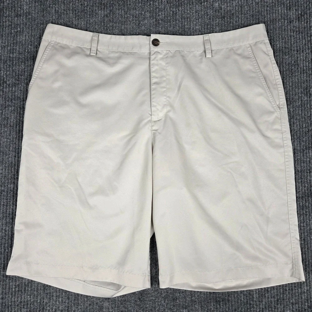 Adidas Mens Climalite Golf Shorts Tan Beige 38 Performance Flat Front 26574